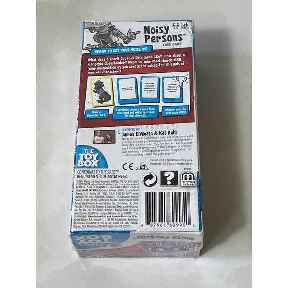 Mattel The Toy Box Noisy Persons Card Game Toys R Us Exclusive Made up Voices - Picture 4 of 4